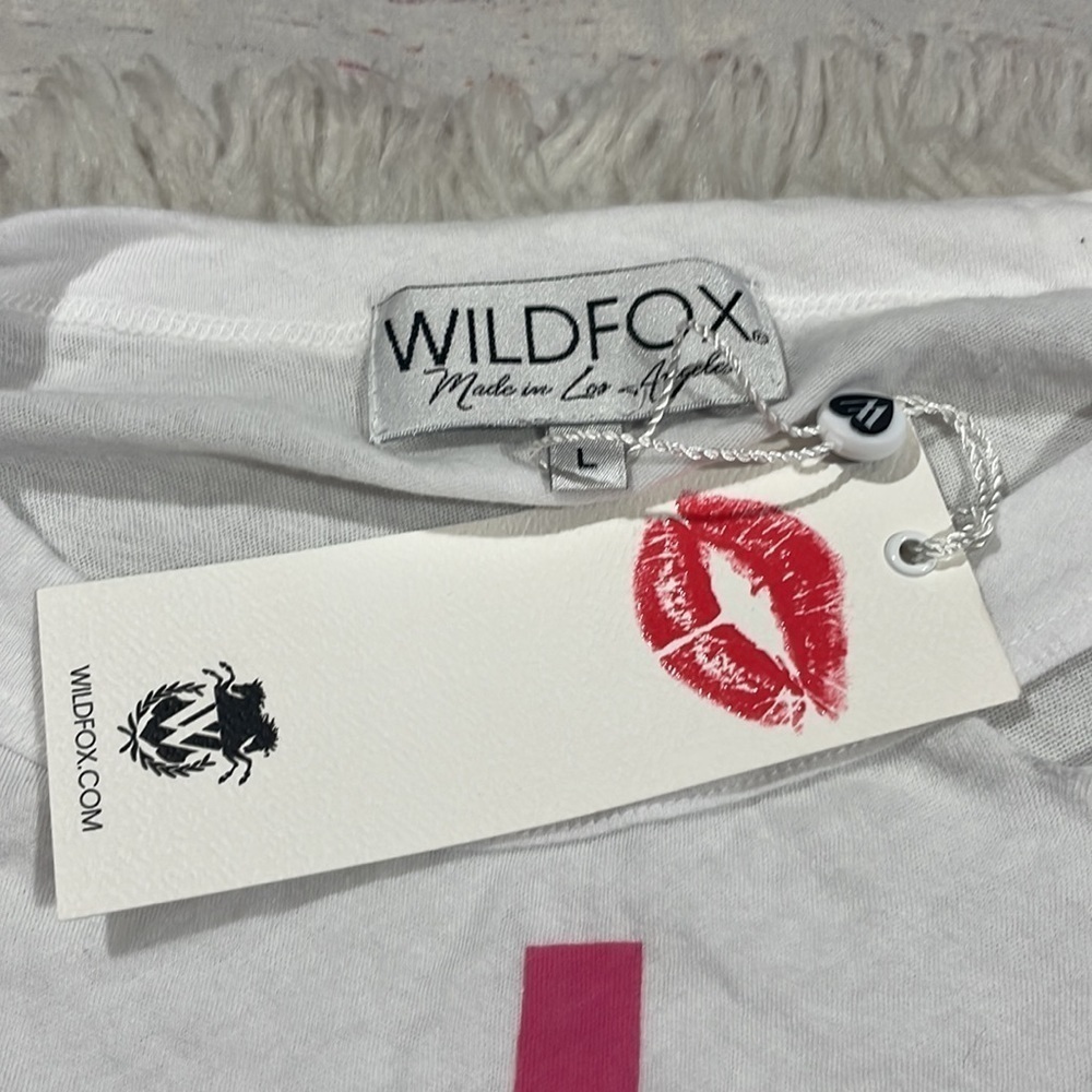 Wildfox White Long Sleeve "I Need A Hug" Tee with Pink Lettering - Picture 3 of 10